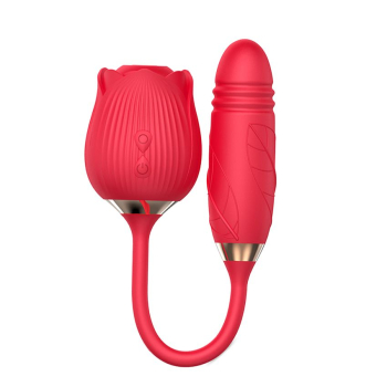 Pulsating Rose Vibrator (Sucker) (Red)