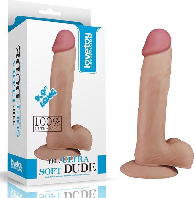 9" Non Vibrating Soft Dude Vibrator