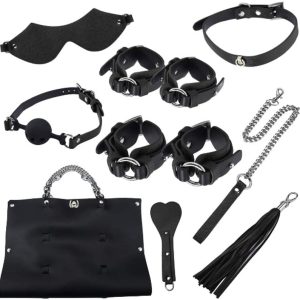 8Pcs Bdsm Kit With Strorage PU Leather Purse
