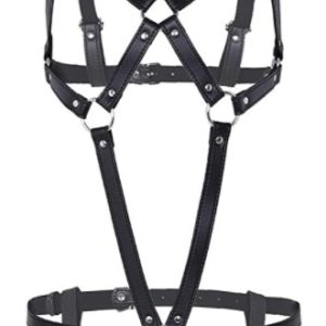 Black Leather ring Harness full body