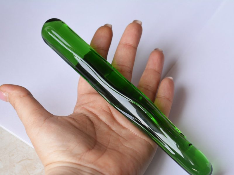 Cucumber glass Dildo Green wand Sex Toy