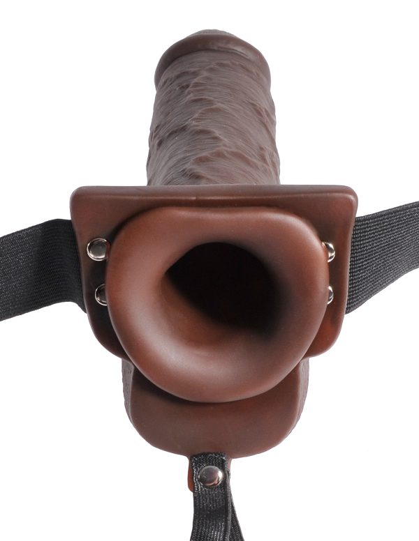 9" Vibrating Hollow Strap-On with Balls