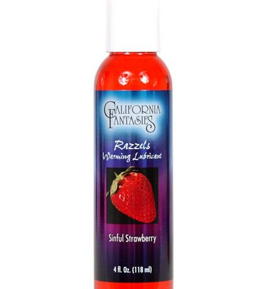 Razzels Warming Lubricant - Sinful Strawberry - 4 Oz. Bottle