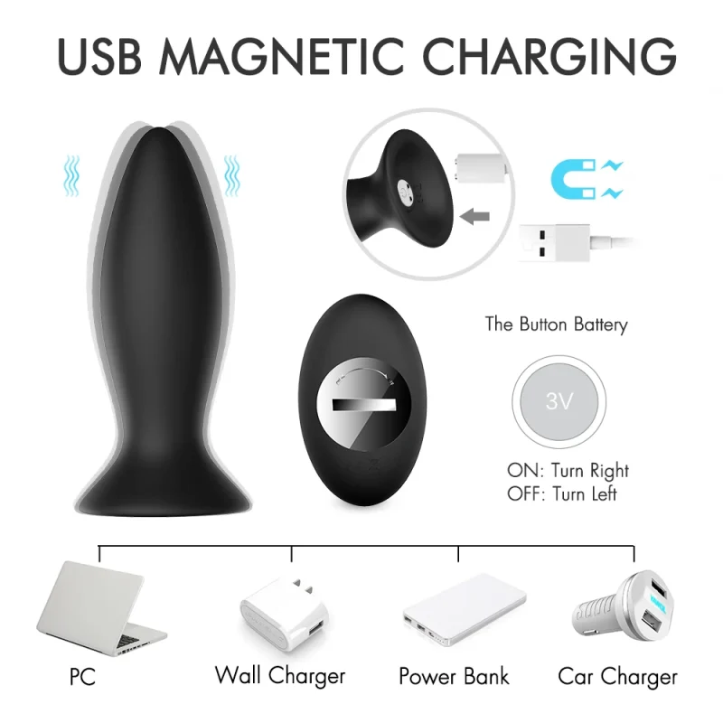 S-HANDE 3 Pcs Roar-Rct Vibrating Anal Butt Plug