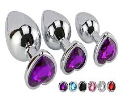 Silver Butt Plug with Crystal Stones