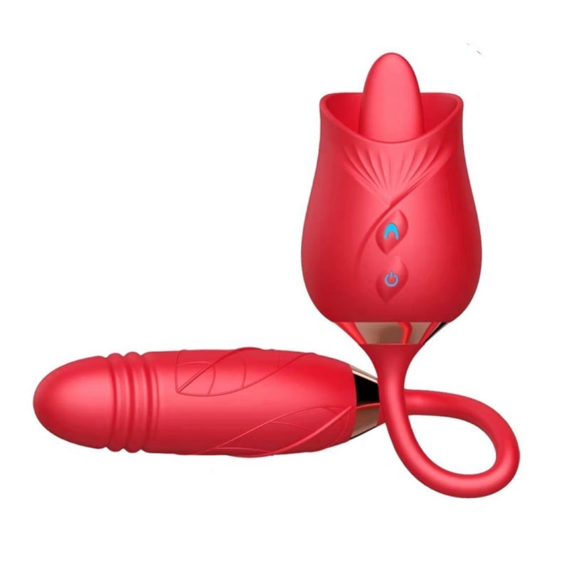 Pulsating Rose Vibrator Licker (Red)