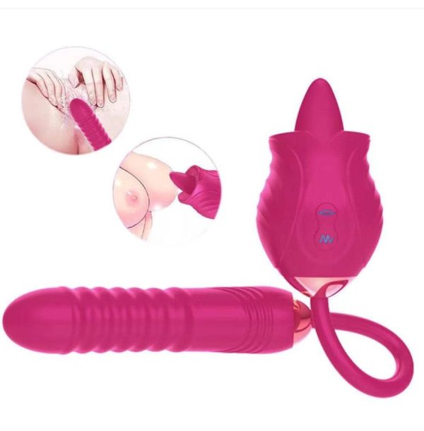 Pulsating Rose Vibrator (licker & thruster)