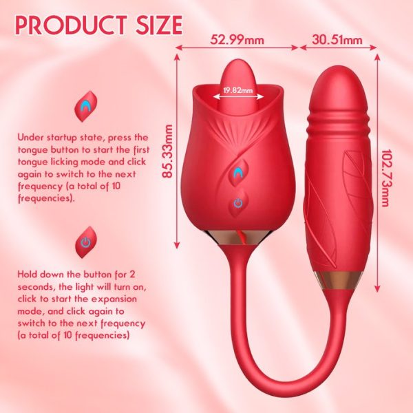 Pulsating Rose Vibrator (licker) (Pink)