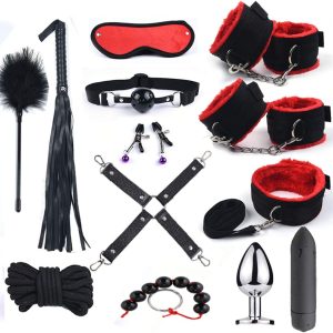 13 in 1 BDSM Kit (Red & Black)