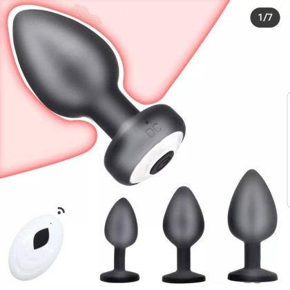 Vibrating Black Silicone Anal Plug