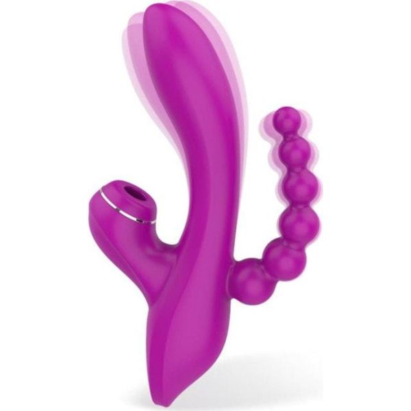 Ao Lei Sucking Vibrator - Tripple Head (Purple)