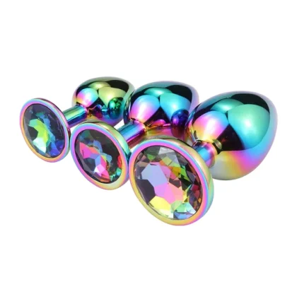 Rainbow Metal Butt Plug - 3pc