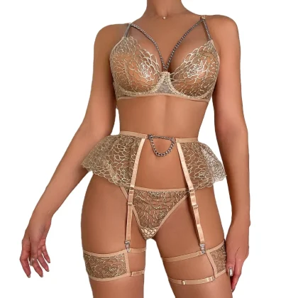 Fish Scales Garter Set (Gold) (M)