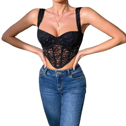 Corset Lingerie Top (Black) (M, L)