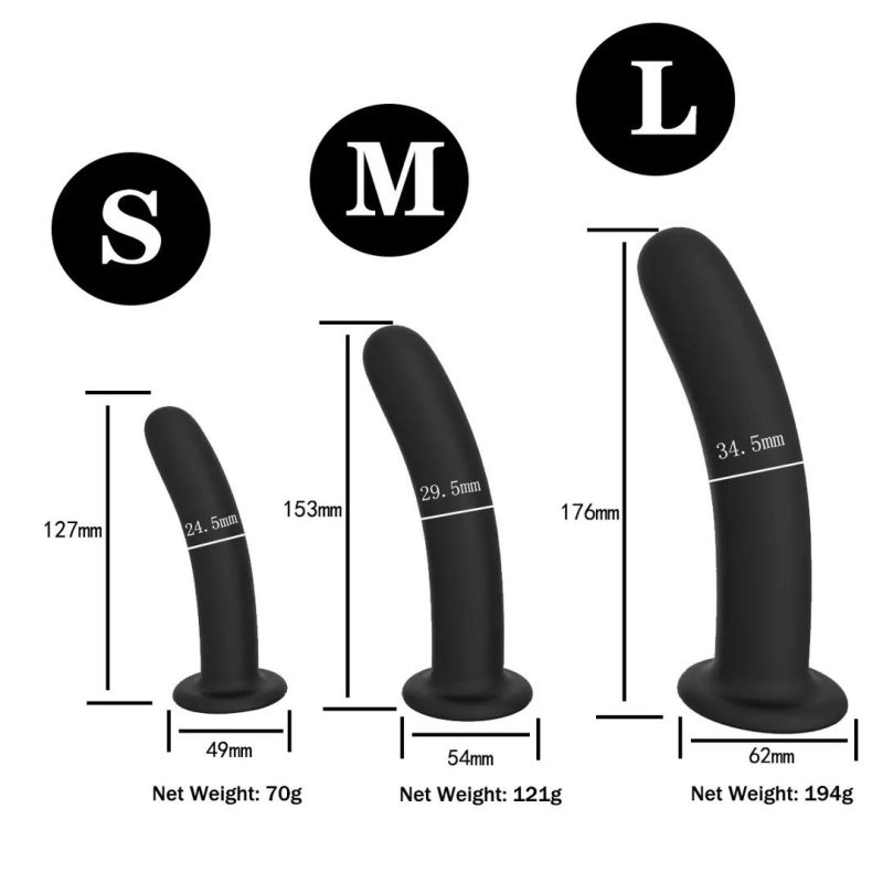 3pc Non Vibrating Strapon (Black)