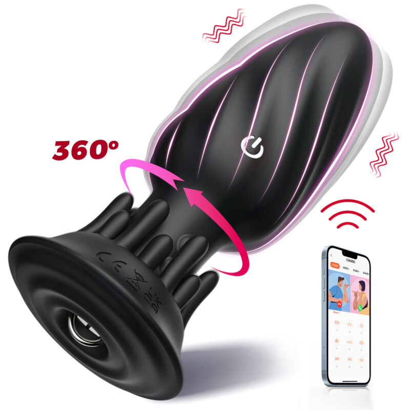 Rotating Anal Plug with Ticklers - App Controlled