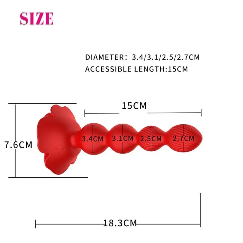 Rose Gyrating Anal Beads