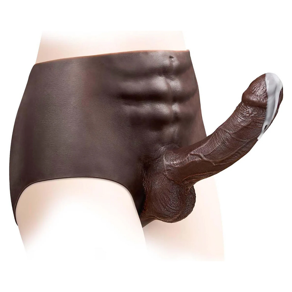 Dark Silicone Wearable Strapon - Vibrating