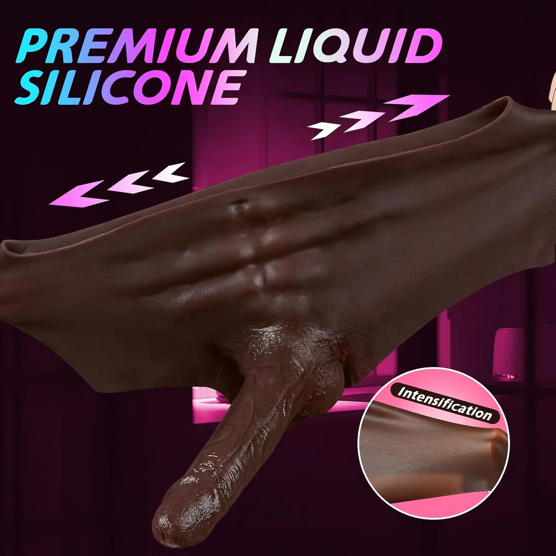 Dark Silicone Wearable Strapon - Vibrating