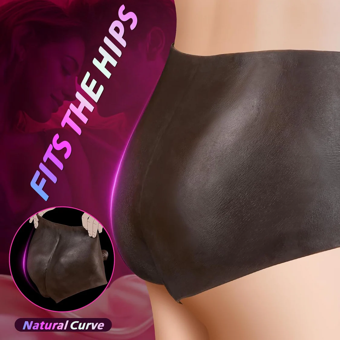 Dark Silicone Wearable Strapon - Vibrating