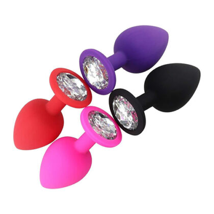 Silicone Diamond Butt Plug - 3pc