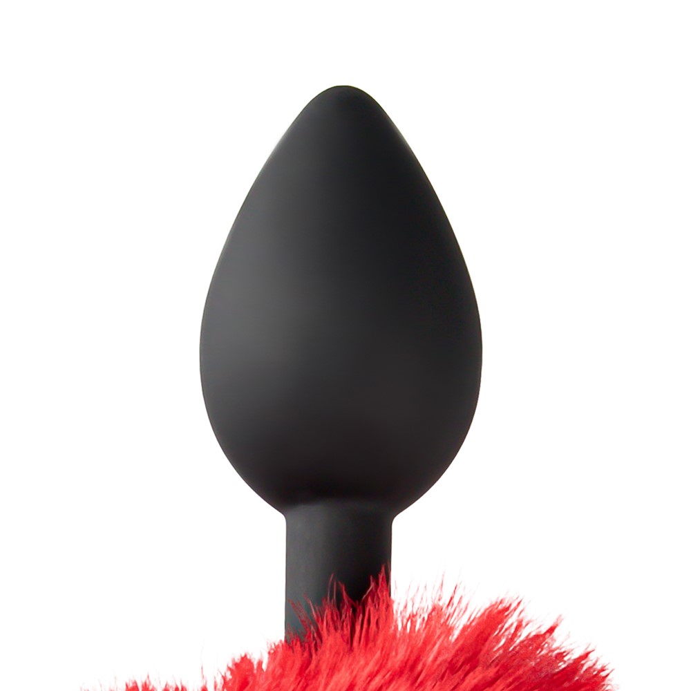 Silicone Butt Plug with furr - 1pc