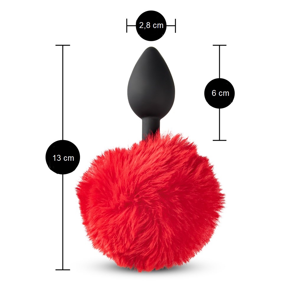 Silicone Butt Plug with furr - 1pc