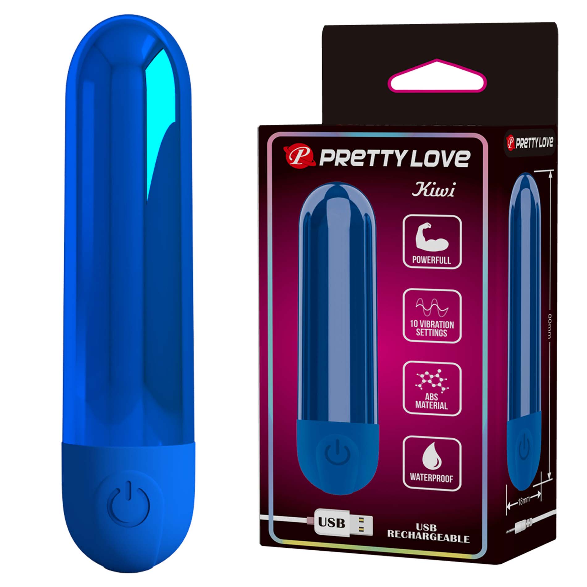 Rechargeable Bullet - Prettylove Kiwi (Mettalic Blue)
