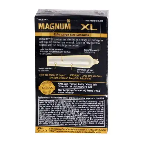 Trojan Condom Magnum Extra Large Lubricated 12 Pack