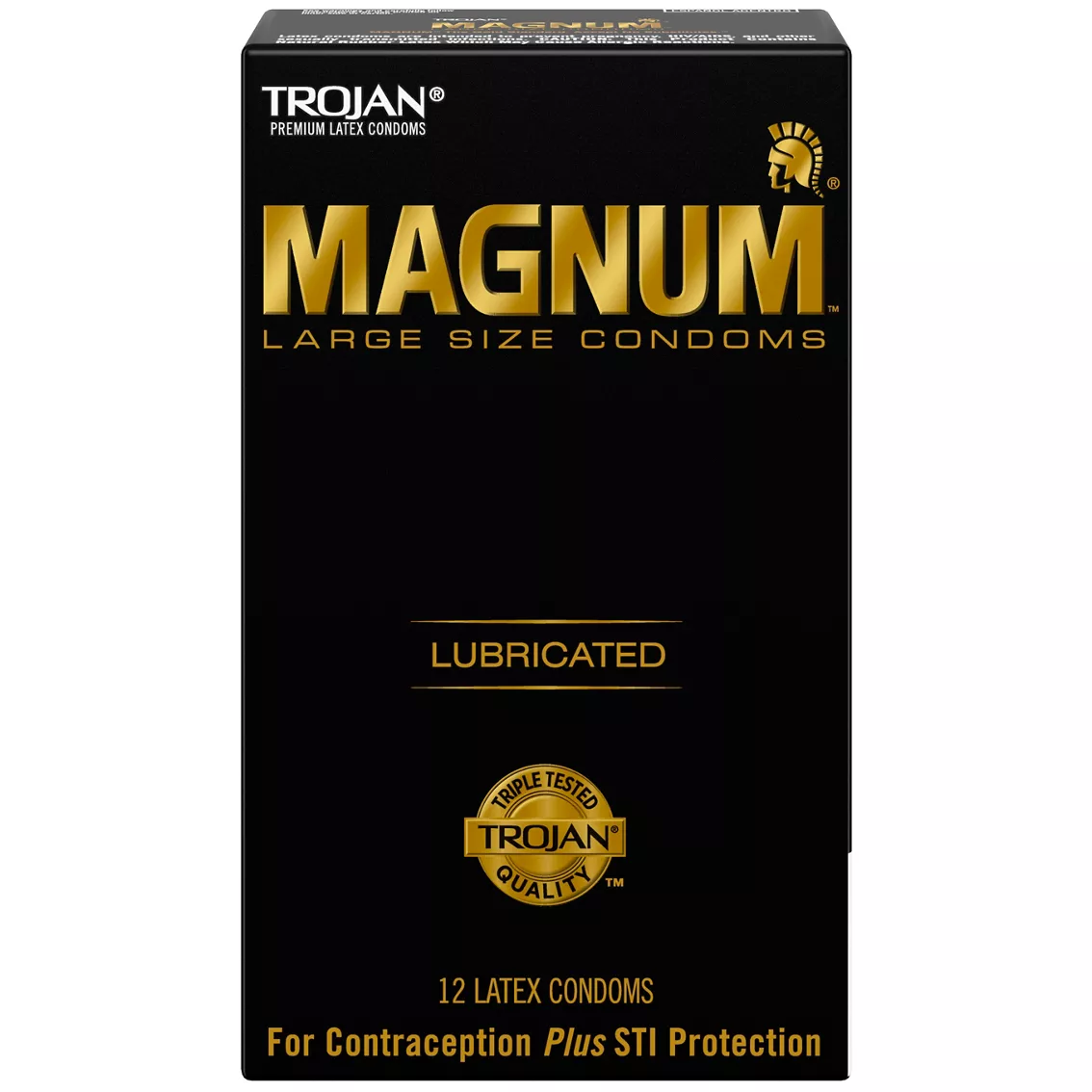 Trojan Condom Magnum Large Size Lubricated 12 Pack