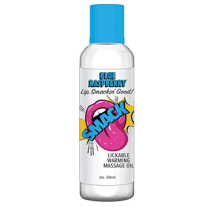 Smack Lickable Massage Oil 2oz - Blue Raspberry